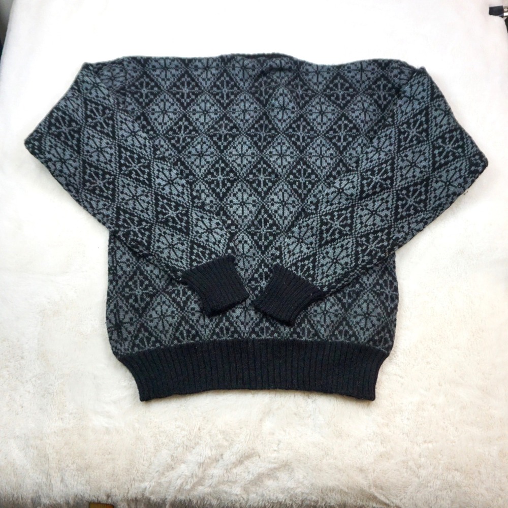 Vintage Geometric Christopher Hayes Crew Neck Fair Isle Sweater Knit Pullover L - Picture 4 of 9